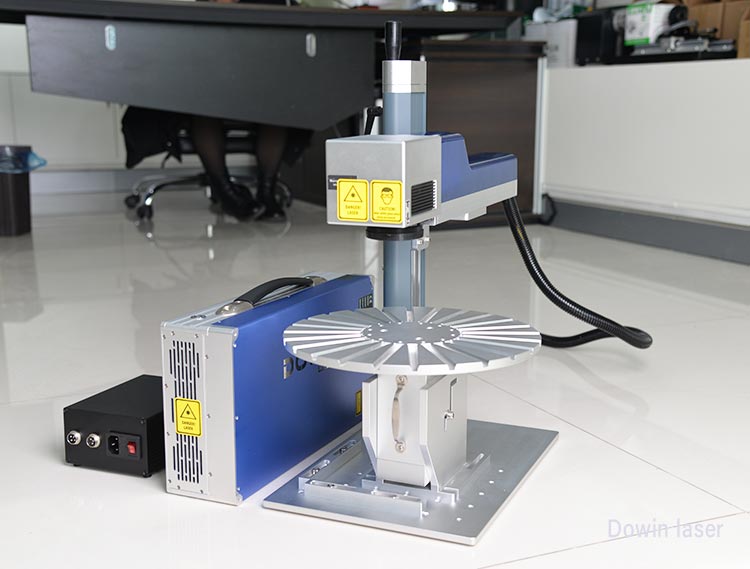 30W Raycus Fiber Laser Marking Machine with rotary axis attachment