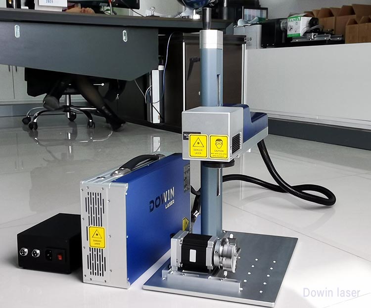 30W Raycus Fiber Laser Marking Machine with rotary axis attachment