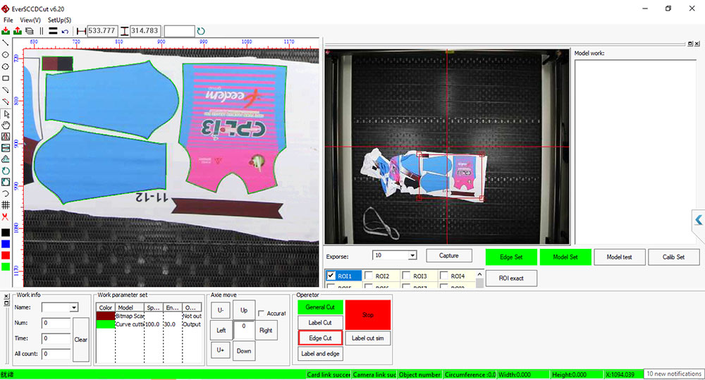DOWIN Automatic CCD camera laser cutting machine for sportswear
