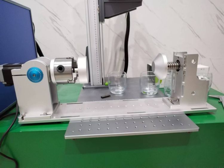 Laser Marking Machine Marking Glass Wine Glass Rotary Fixture with Tailstock Tail Top