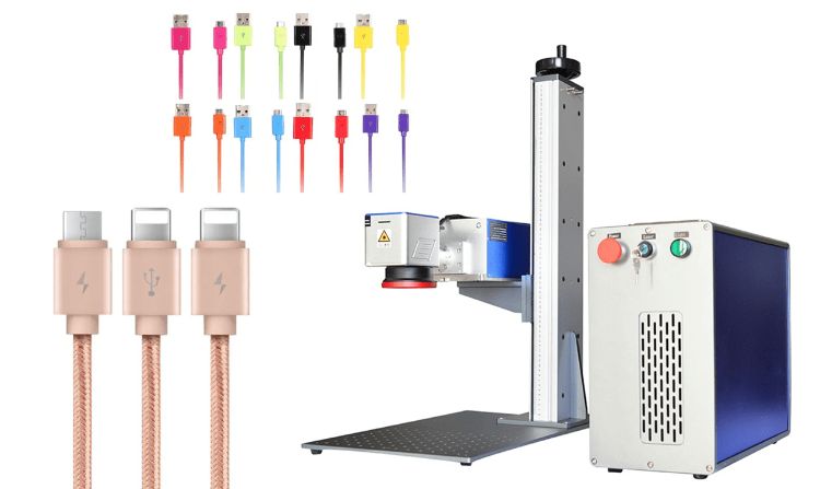 UV laser marking machine for marking on data lines