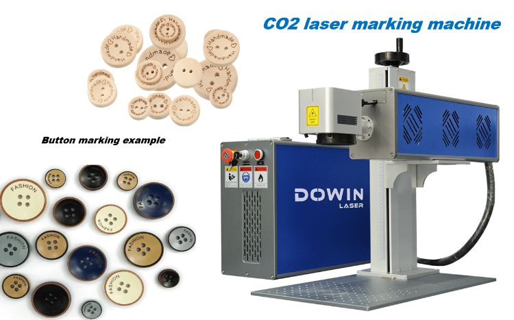 Small button big fashion CO2 laser marking machine marking button decoration clothing