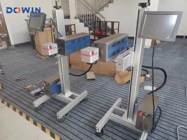 CO2 laser printer carton packing box MDF PET PVC flying CO2 laser marking machine factory direct sales