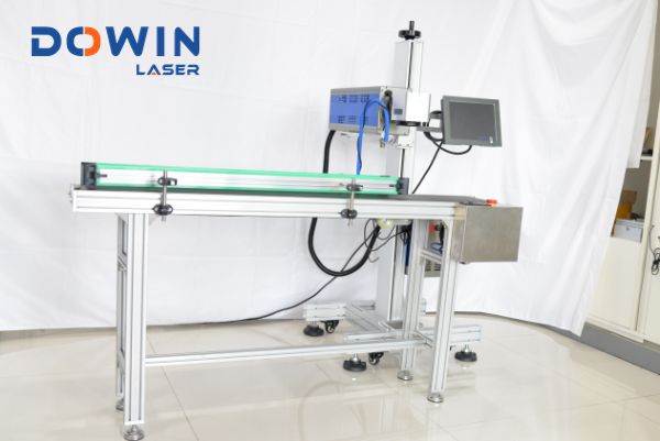 Production line bar code laser marking machine flying RF co2 laser marking coding machine 30w price