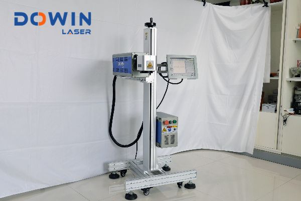 High speed qr code laser marking machine fruit package flying co2 laser printer 30w for industrial coding