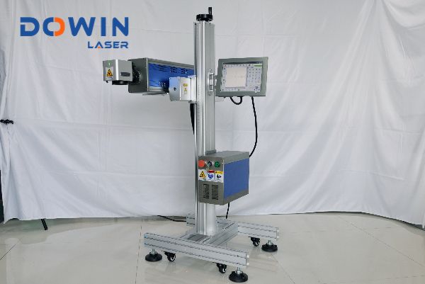 Industrial laser marking machine paper carton package conveyor flying laser logo printing machine 30w 40w price