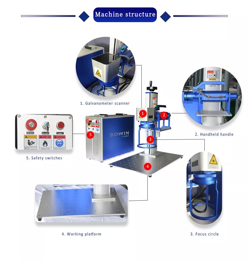 Panel Marking Machine High accuracy fiber laser 20w 30w 50w portable aluminum composite ...